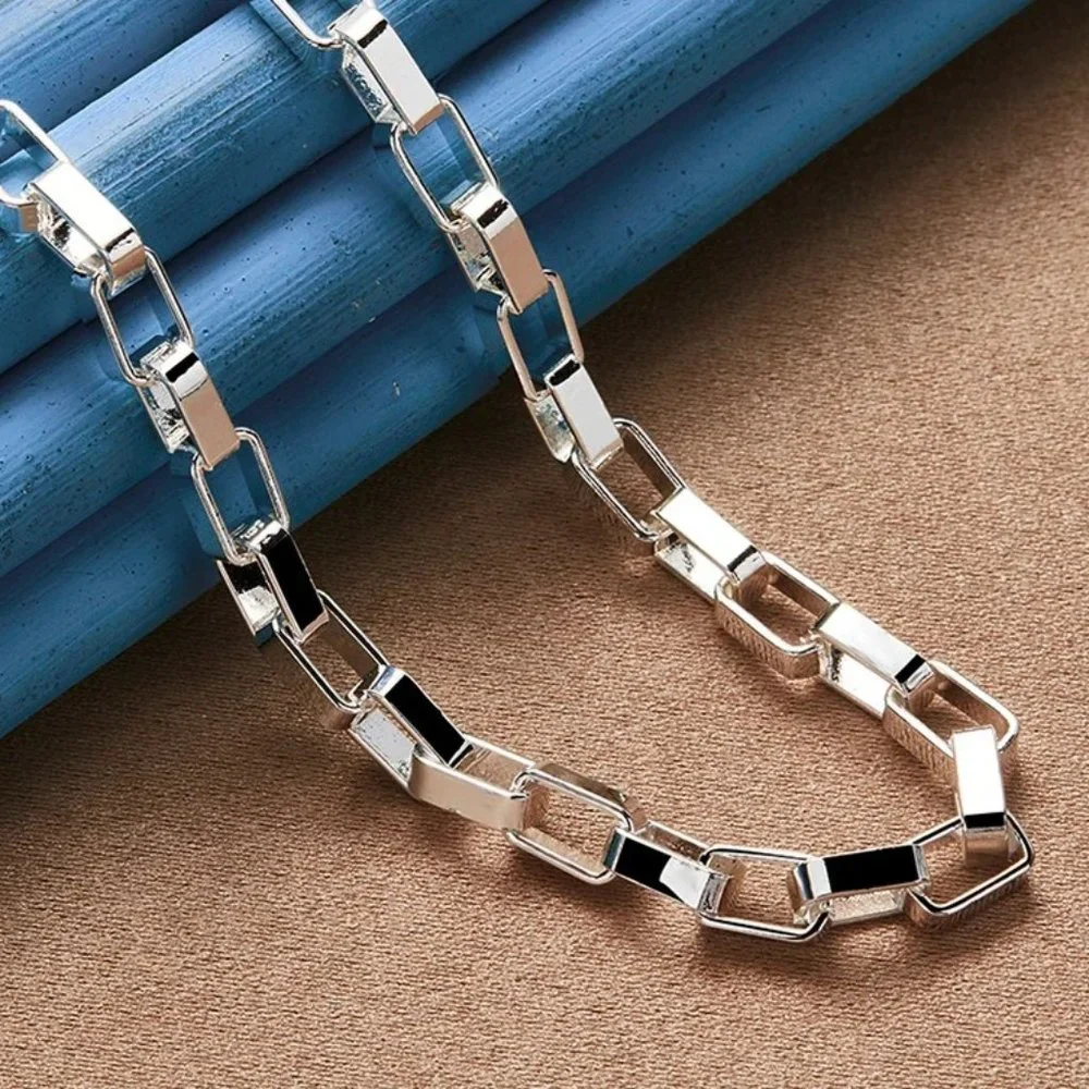 Stunning 20 Inch Box Chain 5mm Wide Stamped as .925 Solid Sterling Silver!